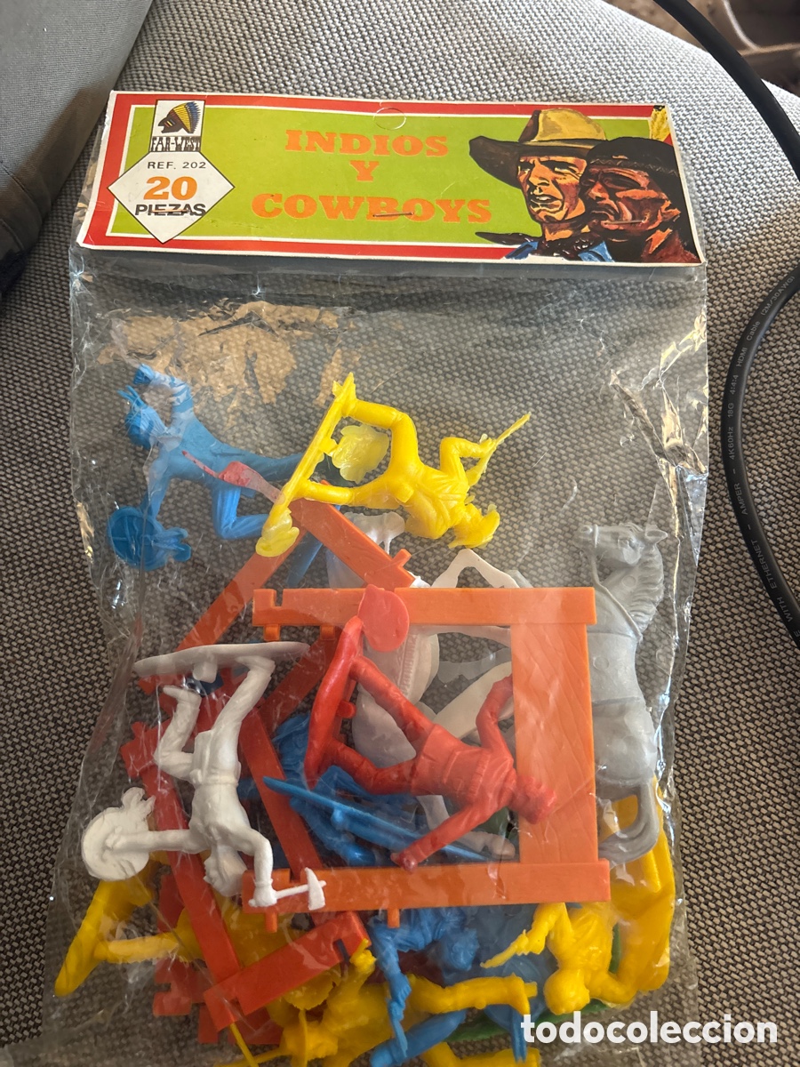 Juguetes antiguos y Juegos de colecci&oacute;n: Bolsa Indios y Cowboys - Ref. 202 - 20 Piezas - Sin Abrir - Kiosko A&ntilde;os 70/80