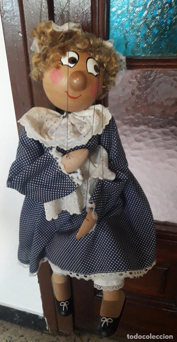 Juguetes antiguos y Juegos de colecci&oacute;n: PRECIOSA MARIONETA ANTIGUA DE MADERA, DE 43CM DE ALTO.