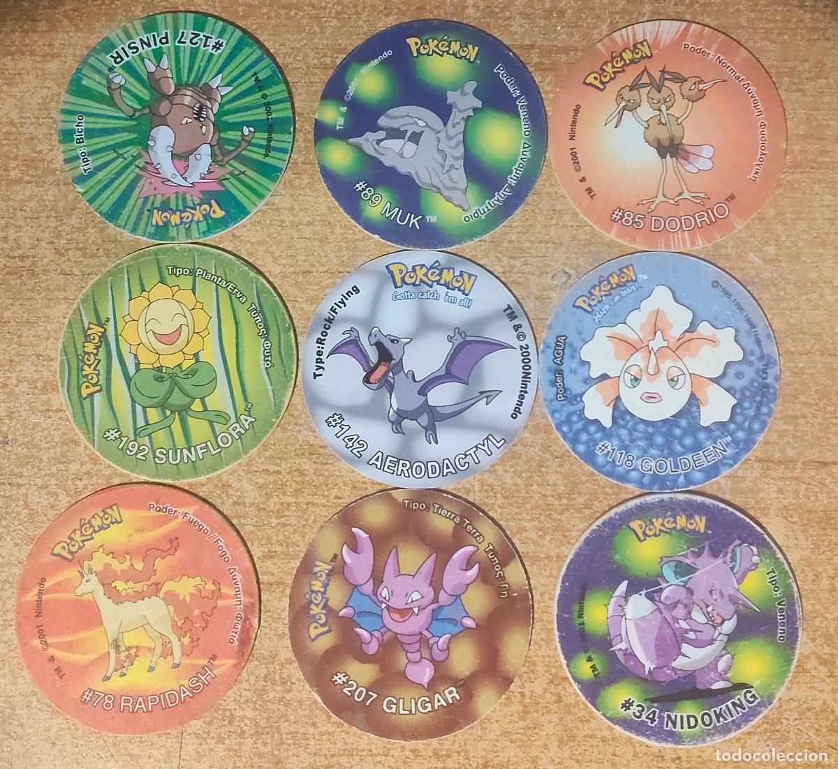 Juguetes antiguos y Juegos de colecci&oacute;n: TAZO POKEMON - A&Ntilde;O 2001 - POKEMON TAZOS ATTACK - MATUTANO - N&ordm; 34 - 85 - 89 - 118 - 127 -192 - 207