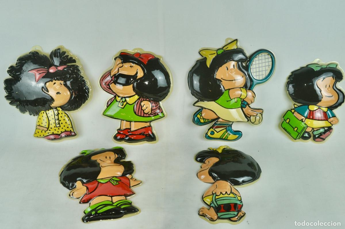 Juguetes antiguos y Juegos de colecci&oacute;n: 5 siluetas de Mafalda de los a&ntilde;os 80 en pl&aacute;stico