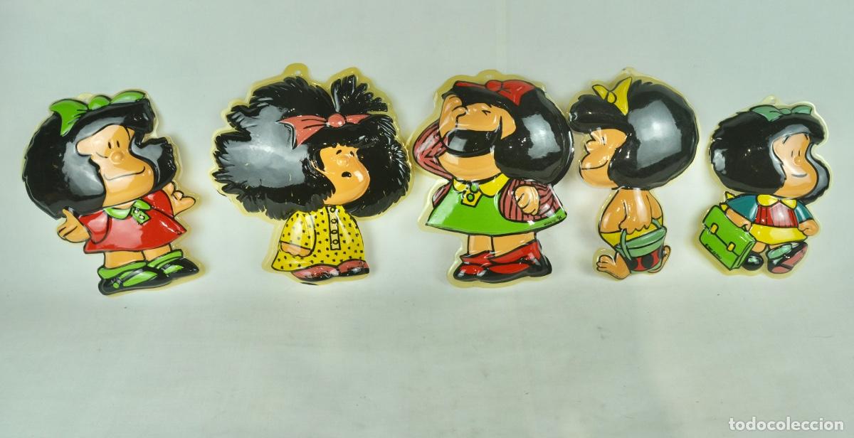 Juguetes antiguos y Juegos de colecci&oacute;n: Siluetas Mafalda 5 unidades en pl&aacute;stico