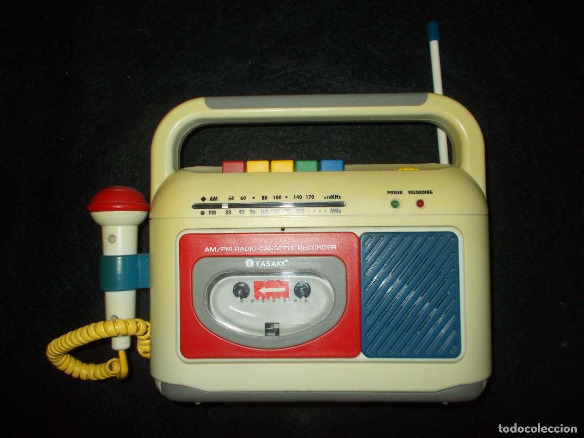 Juguetes antiguos y Juegos de colecci&oacute;n: Antiguo AM/FM RADIO CASSETTE RECORDER YASAKI. Con Microfono. Juguete. Casete Grabar