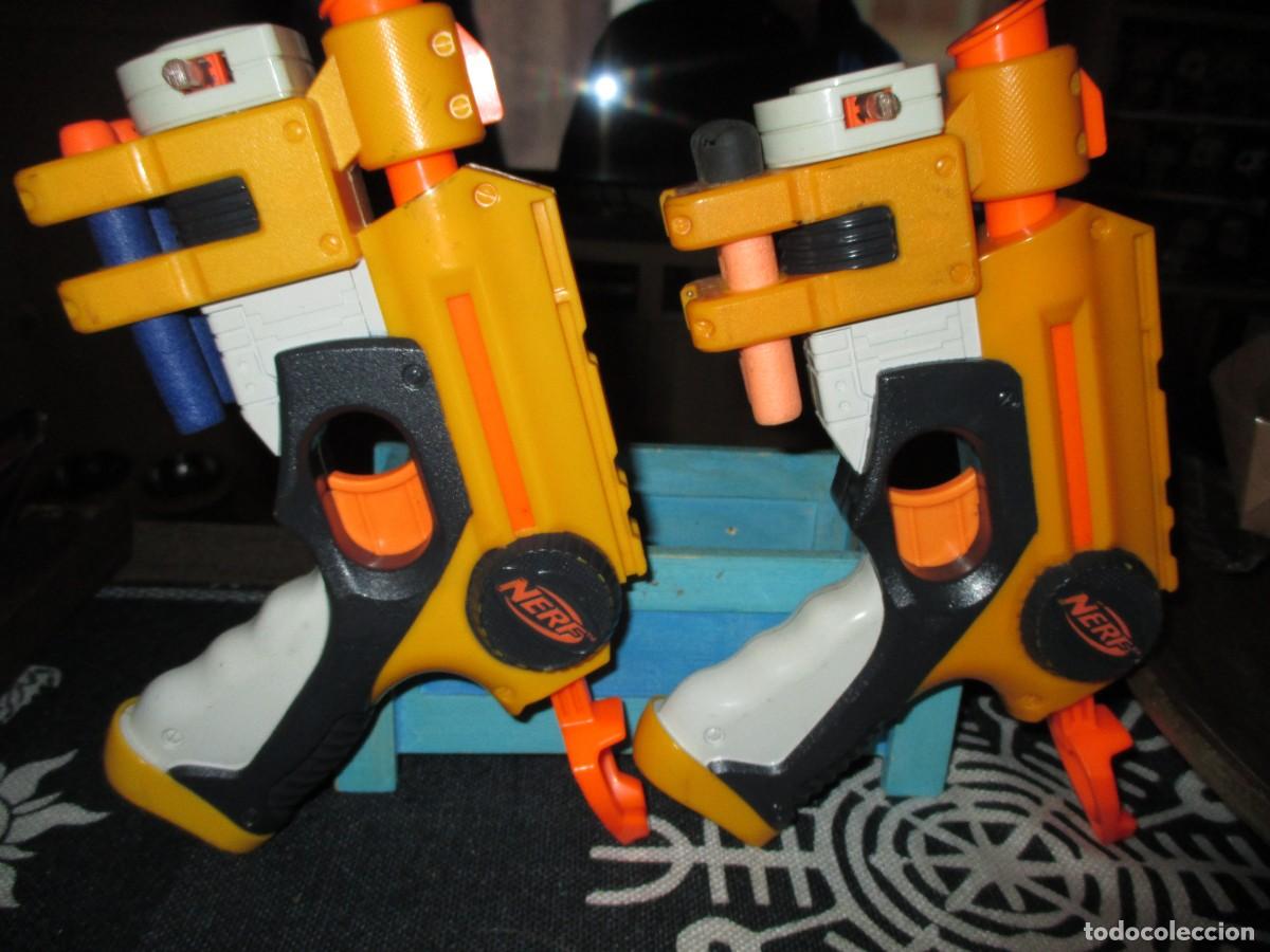 Juguetes antiguos y Juegos de colecci&oacute;n: 275- Lote 2 Nerf N-Strike Nite Finder EX-3 + 4 Dardos (Impecables)