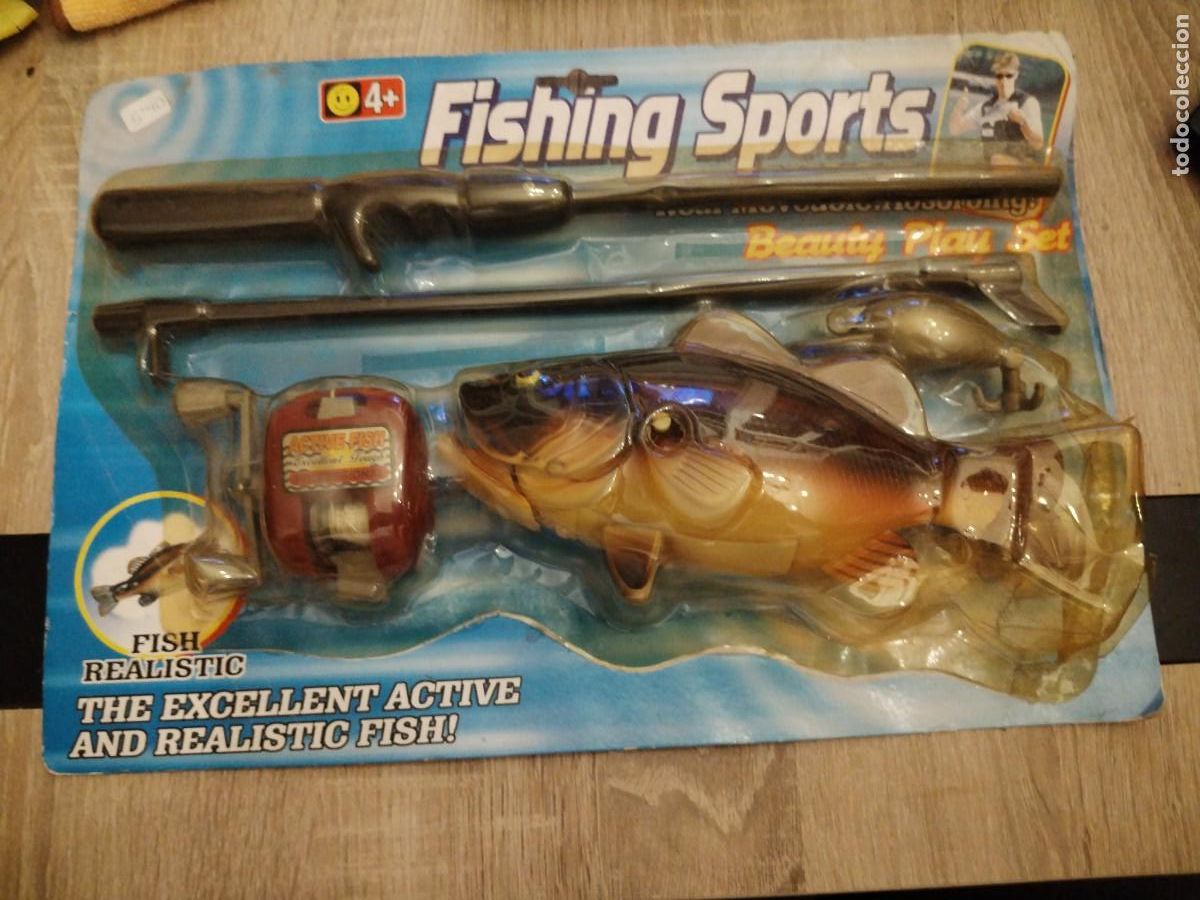 Juguetes antiguos y Juegos de colecci&oacute;n: Fishing sports- funciona con pilas sali&oacute; ella