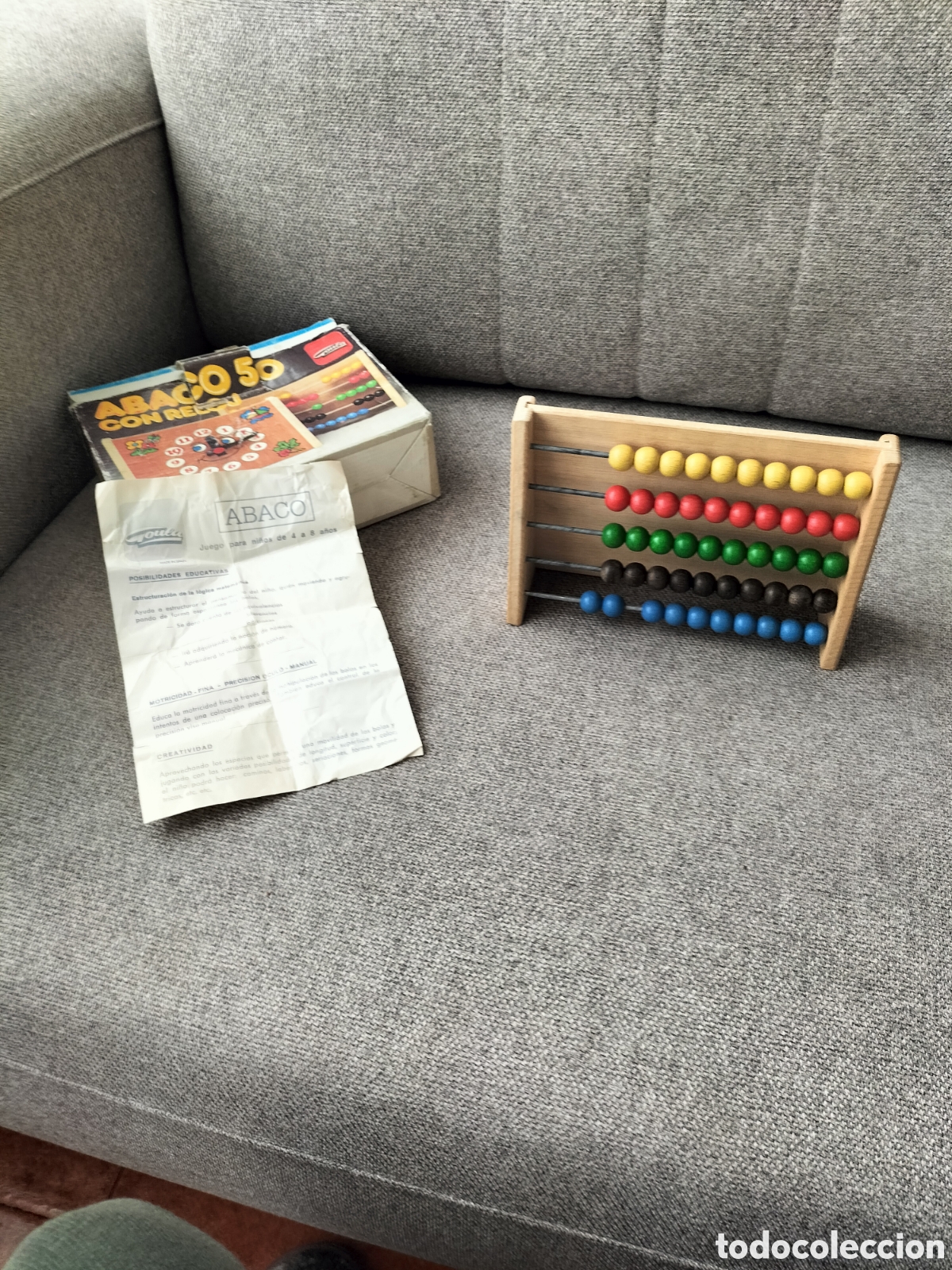 Juguetes antiguos y Juegos de colecci&oacute;n: &Aacute;baco con reloj,madera,fabricado Espa&ntilde;a,a&ntilde;os 80