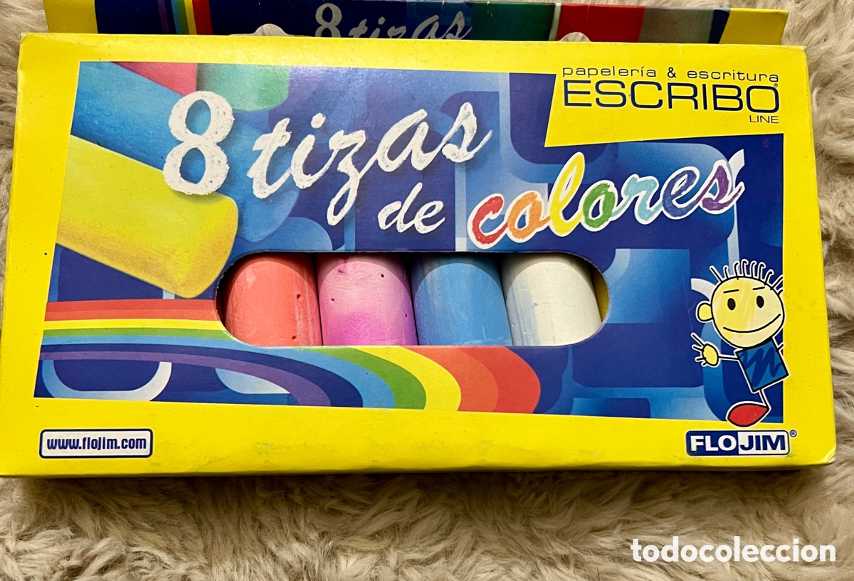 Juguetes antiguos y Juegos de colecci&oacute;n: Caja 8 tizas gigantes de colores