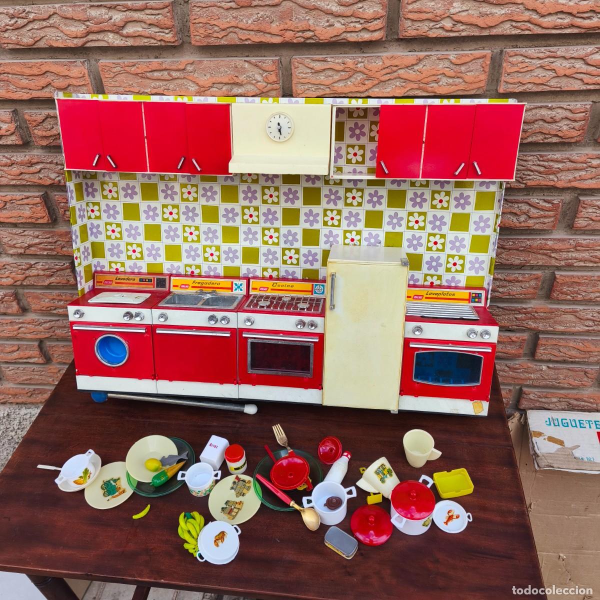 Juguetes antiguos y Juegos de colecci&oacute;n: Cocina de Juguete Chapa A&ntilde;os 50 mas Accesorios juguete espa&ntilde;ol Conjunto de cocina de juguete
