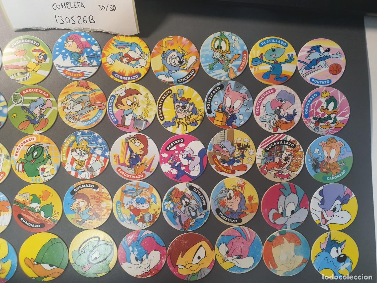 Juguetes antiguos y Juegos de colecci&oacute;n: COLECCION COMPLETA TAZOS MATUTANO 1994 - 50 DE 50 TAZO - TINY TOON AZUL
