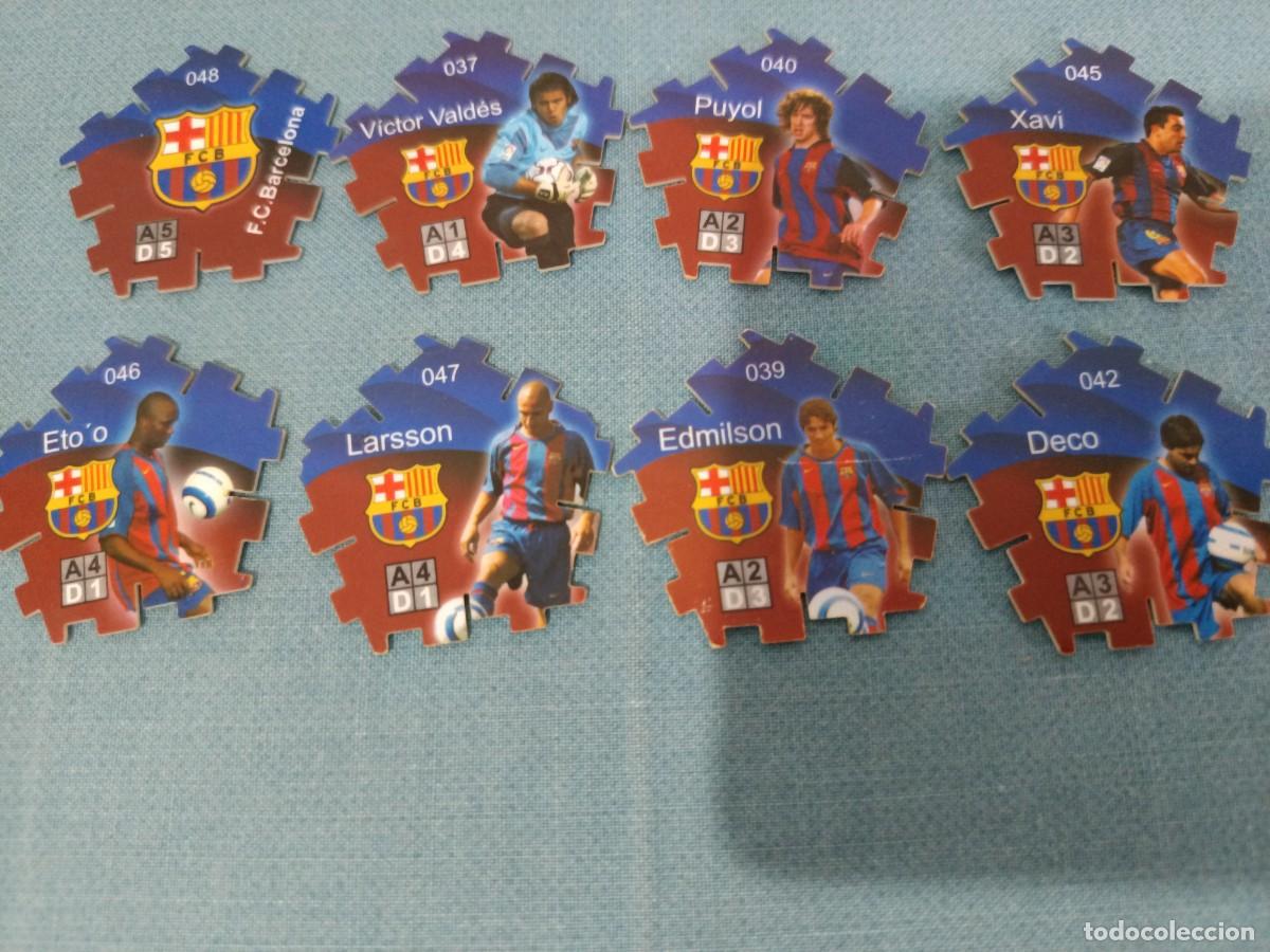 Brinquedos antigos e Jogos de cole&ccedil;&atilde;o: Lote de tazos tricks de grefusa Barcelona eto'o, Xavi, puyol