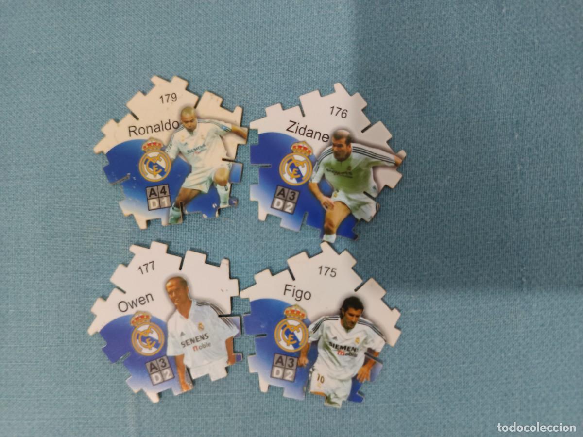 Juguetes antiguos y Juegos de colecci&oacute;n: Lote de tazos tricks de grefusa Real Madrid Figo,Zidane,Ronaldo y owen