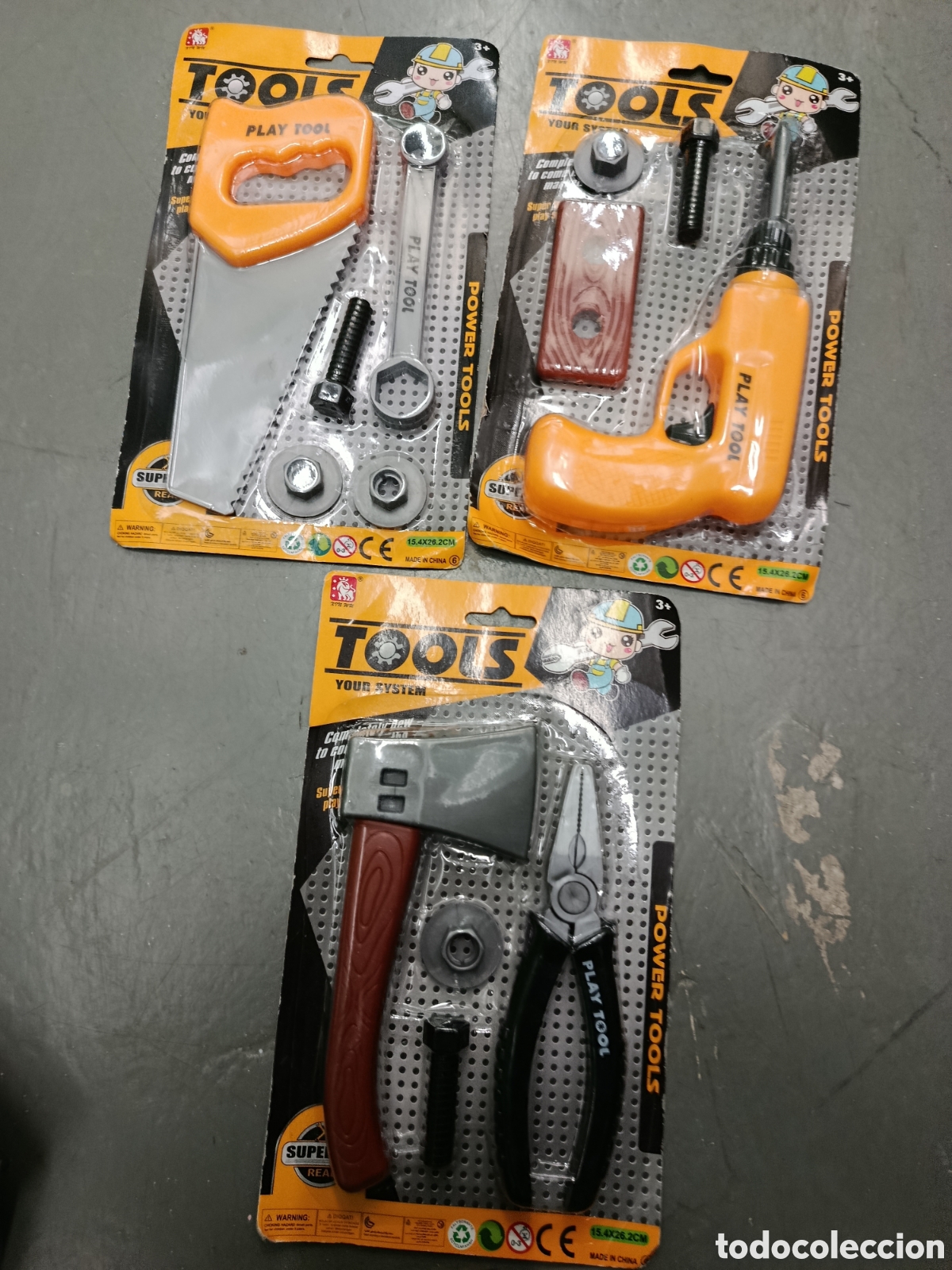 Jouets Anciens et Jeux de collection: Lote 3 blister herramientas de pl&aacute;stico