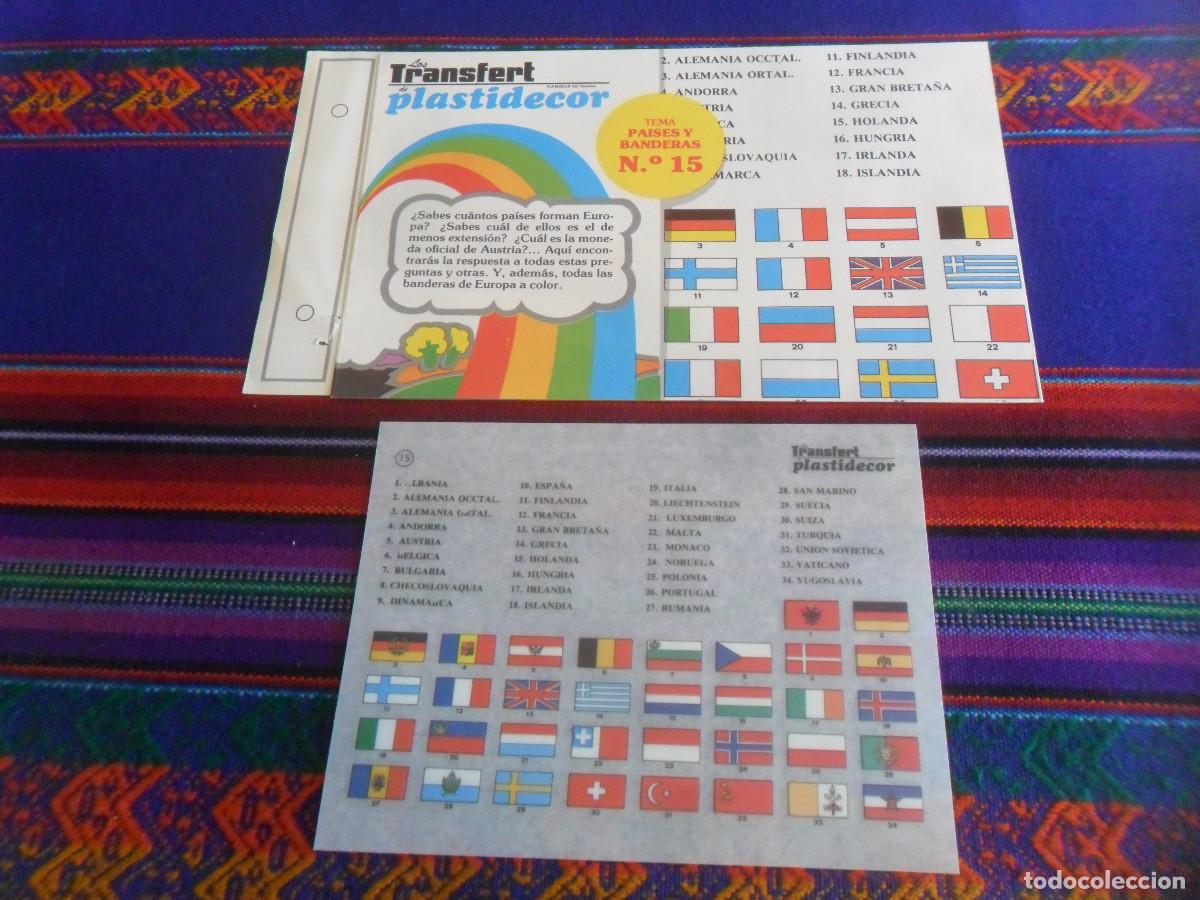 Juguetes antiguos y Juegos de colecci&oacute;n: COMO KALKITOS, LOS TRANSFERT DE PLASTIDECOR N&ordm; 15 PAISES Y BANDERAS CALCOMAN&Iacute;AS SIN PEGAR 1979. RARO