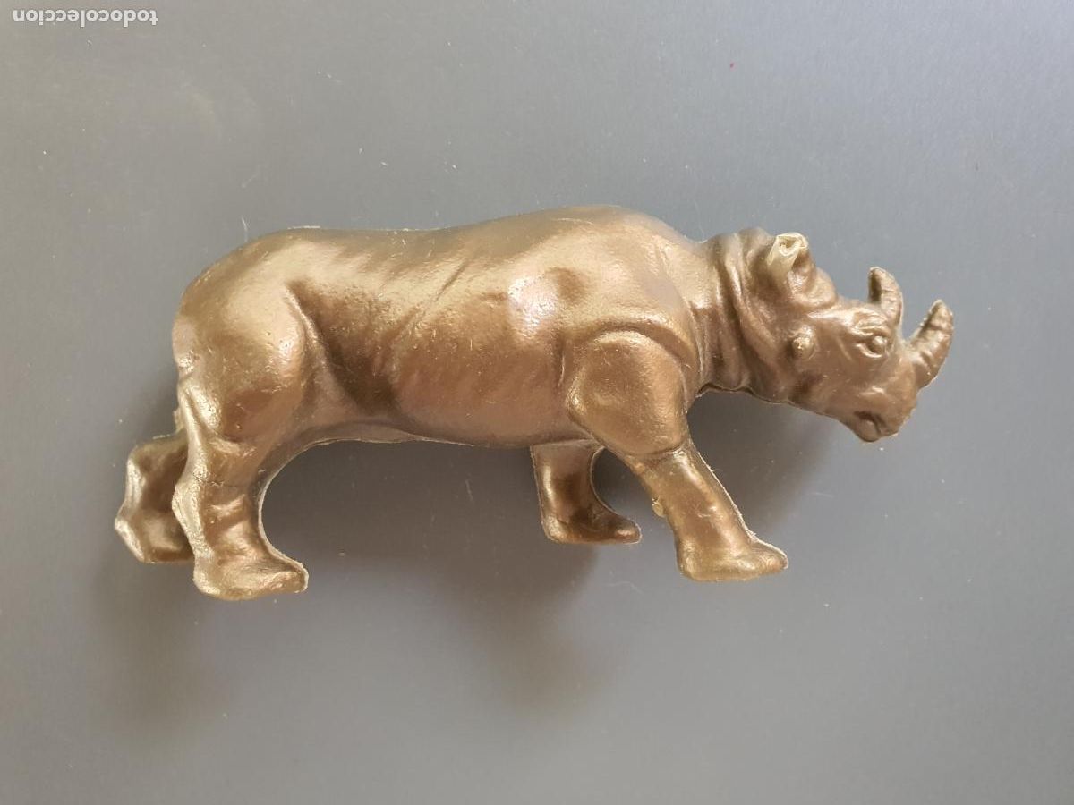 Juguetes antiguos y Juegos de colecci&oacute;n: FIGURA ANTIGUA RINOCERONTE ANIMAL ANIMALES