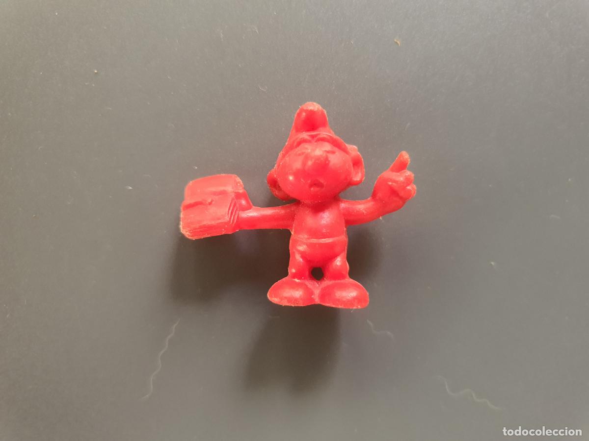 Juguetes antiguos y Juegos de colecci&oacute;n: FIGURA DUNKIN LOS PITUFOS - PITUFO SABIO PEYO 1983 - ROJO