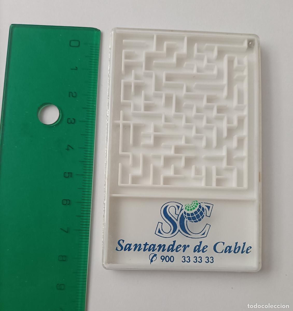 Juguetes antiguos y Juegos de colecci&oacute;n: juego publicitario publicidad laberinto maze santander cable antiguo habilidad bolita bola