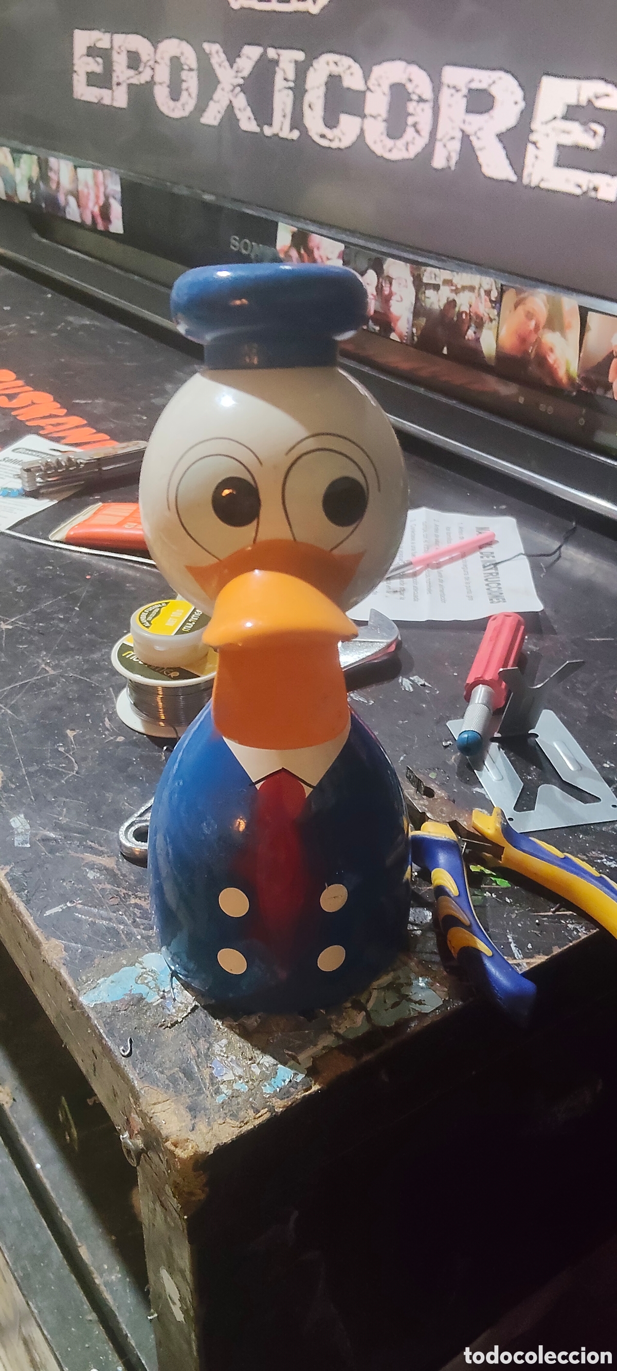 Juguetes antiguos y Juegos de colecci&oacute;n: HUCHA PATO DONALD MADERA