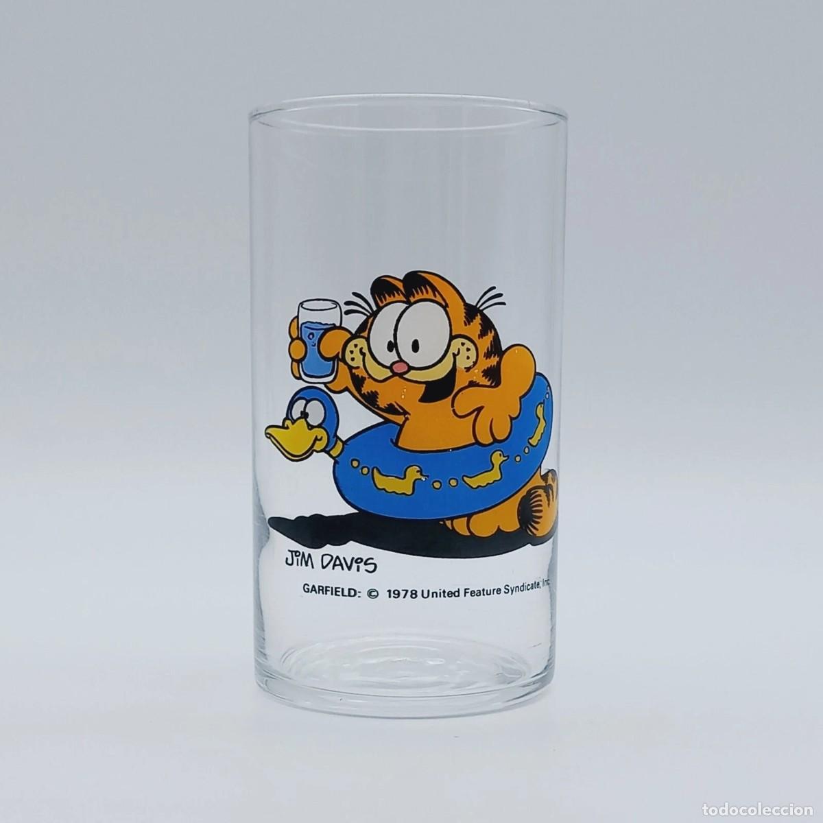 Juguetes antiguos y Juegos de colecci&oacute;n: GARFIELD vaso de agua 1978 genuine vintage official product JIM DAVIS 11cm vaso