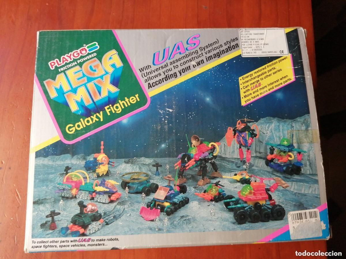 Juguetes antiguos y Juegos de colecci&oacute;n: PLAYGO MEGA MIX FRICTION POWERED GALAXY FIGHTER HELICOPTERO TRANSFORMERS FRICCION HONG KONG