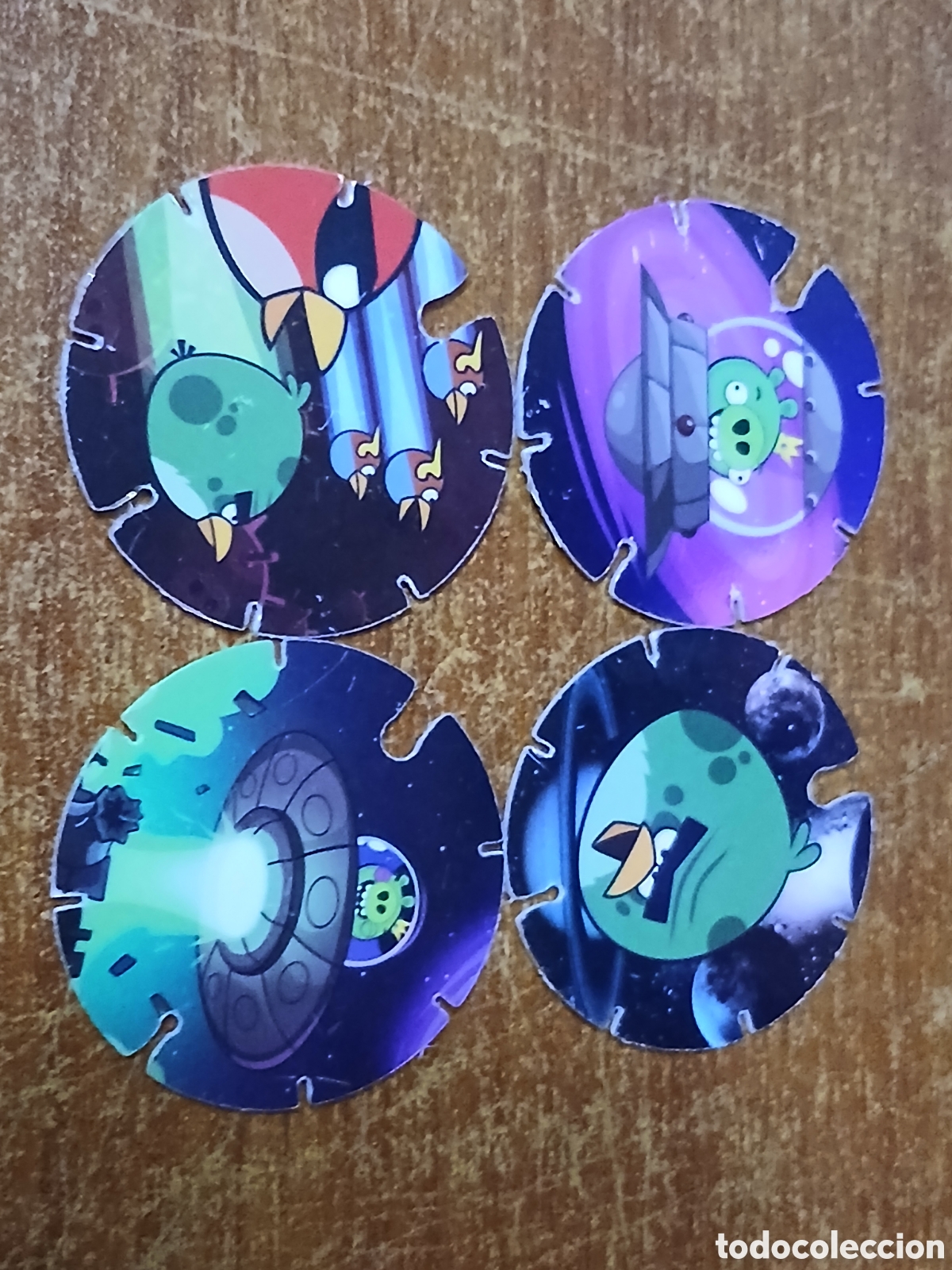 Juguetes antiguos y Juegos de colecci&oacute;n: 4 Tazos Angry Birds -Promoci&oacute;n Chetos Matutano- A&ntilde;o 2012/14