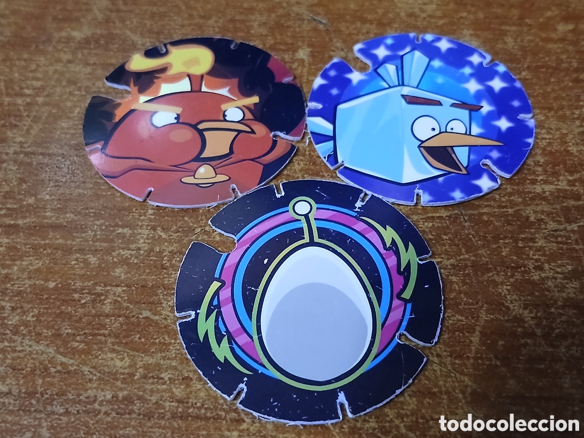 Juguetes antiguos y Juegos de colecci&oacute;n: 3 Tazos Angry Birds -Promoci&oacute;n Chetos Matutano- A&ntilde;o 2012/14
