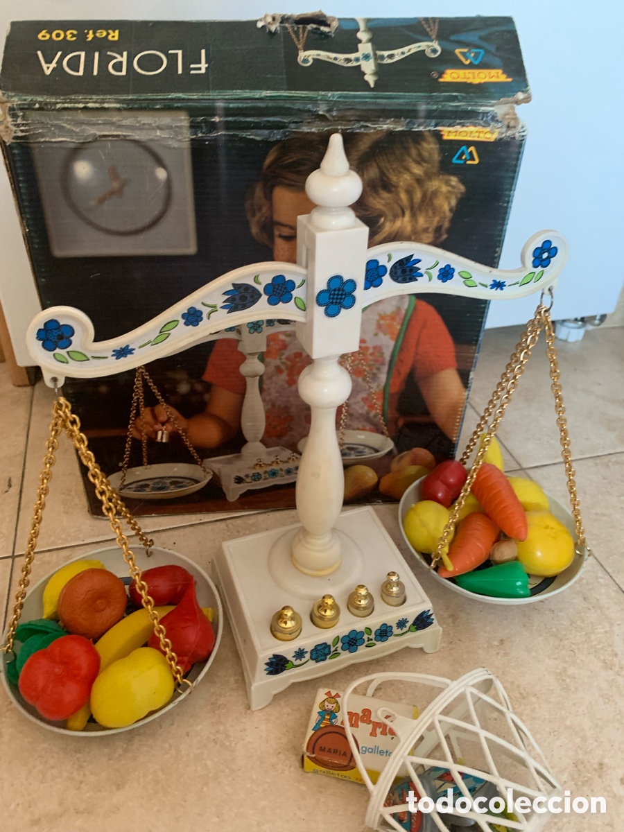 Juguetes antiguos y Juegos de colecci&oacute;n: BALANZA DE JUGUETE MODELO FLORIDA REF. 309 MOLTO B&Aacute;SCULA PESO COCINA PL&Aacute;STICO Y METAL
