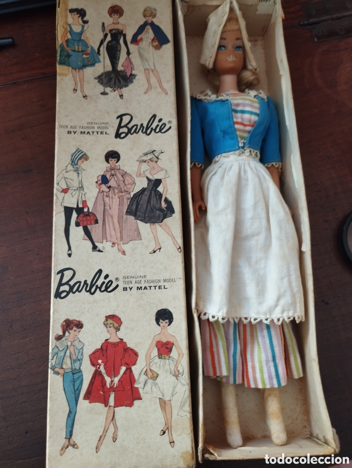 Juguetes antiguos y Juegos de colecci&oacute;n: Barbie Bubblecut Vintage (1962) con Conjunto In Holland #0823 y Caja Original Marcada