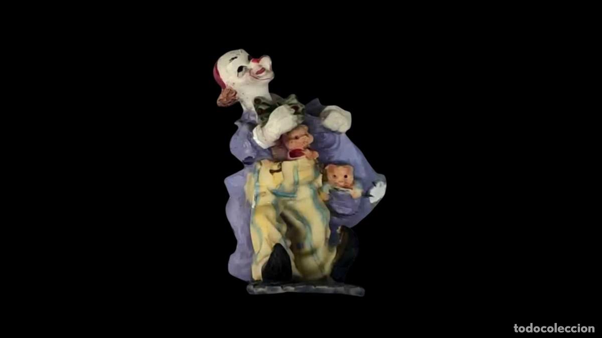 Brinquedos antigos e Jogos de cole&ccedil;&atilde;o: Payaso en Resina, Pintado a Mano, R&uacute;stico, 1990