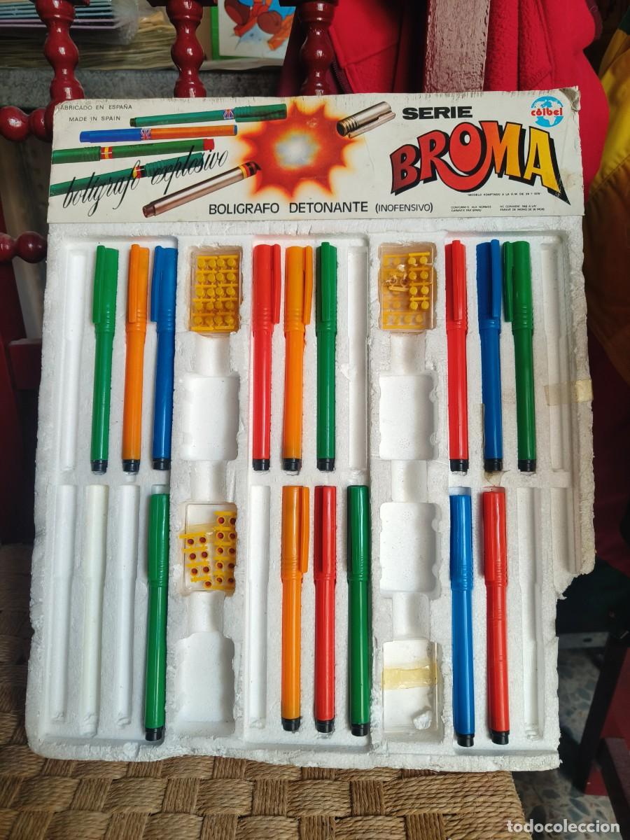 Juguetes antiguos y Juegos de colecci&oacute;n: Ocasion ! Expositor juguete original vintage a&ntilde;os 70 80 Boligrafo fulminantes Coibel Bromas