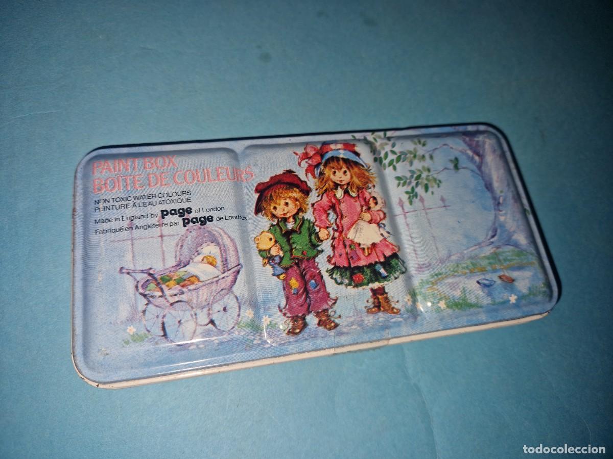 Juguetes antiguos y Juegos de colecci&oacute;n: ANTIGUA CAJA DE ACUARELAS LITOGRAFIADA, DE PAGE LONDON MADE IN ENGLAND