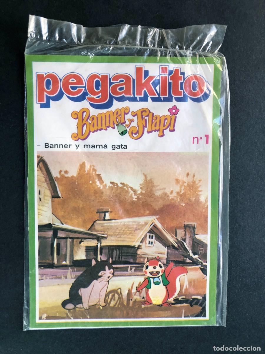 Juguetes antiguos y Juegos de colecci&oacute;n: PEGAKITO / BANNER Y FLAPI / N&ordm; 1 - BANNER Y MAMA GATA / ESCENARIO Y PEGATINAS / SIN USAR -PRECINTADO