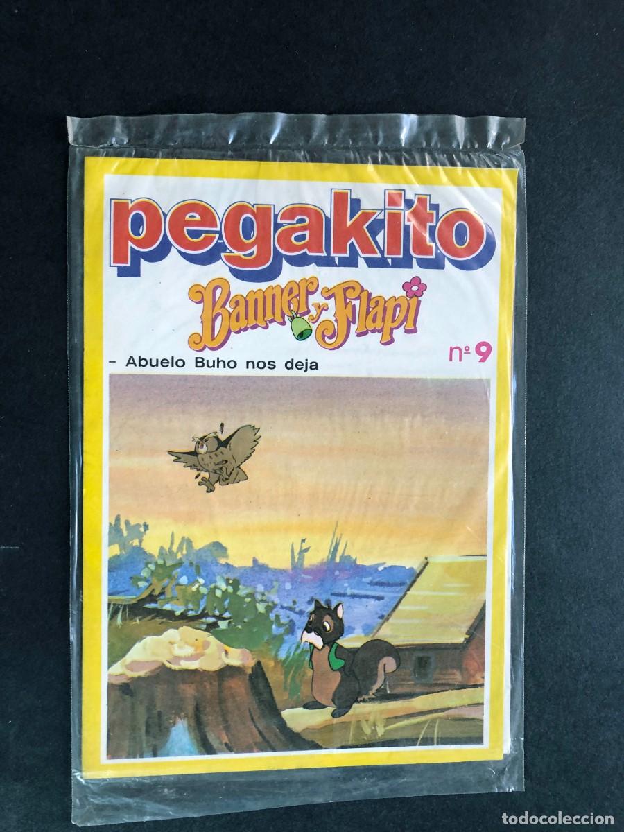 Juguetes antiguos y Juegos de colecci&oacute;n: PEGAKITO / BANNER Y FLAPI / N&ordm; 9 ABUELO BUHO NOS DEJA /ESCENARIO Y PEGATINAS / SIN USAR -PRECINTADO
