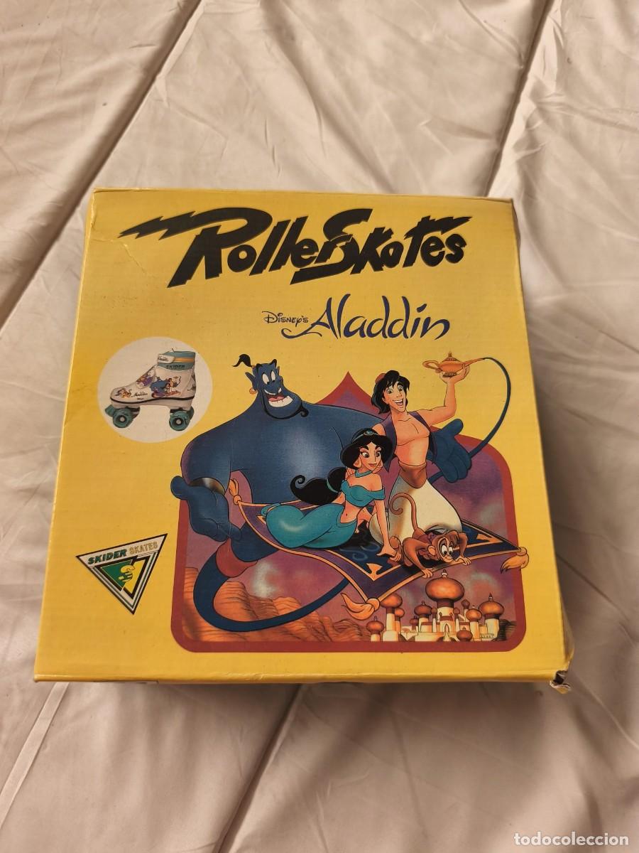 Juguetes antiguos y Juegos de colecci&oacute;n: caja vintage patines de ruedas (Roller Skates) oficiales de la pel&iacute;cula Aladd&iacute;n de Disney- a&ntilde;os 90