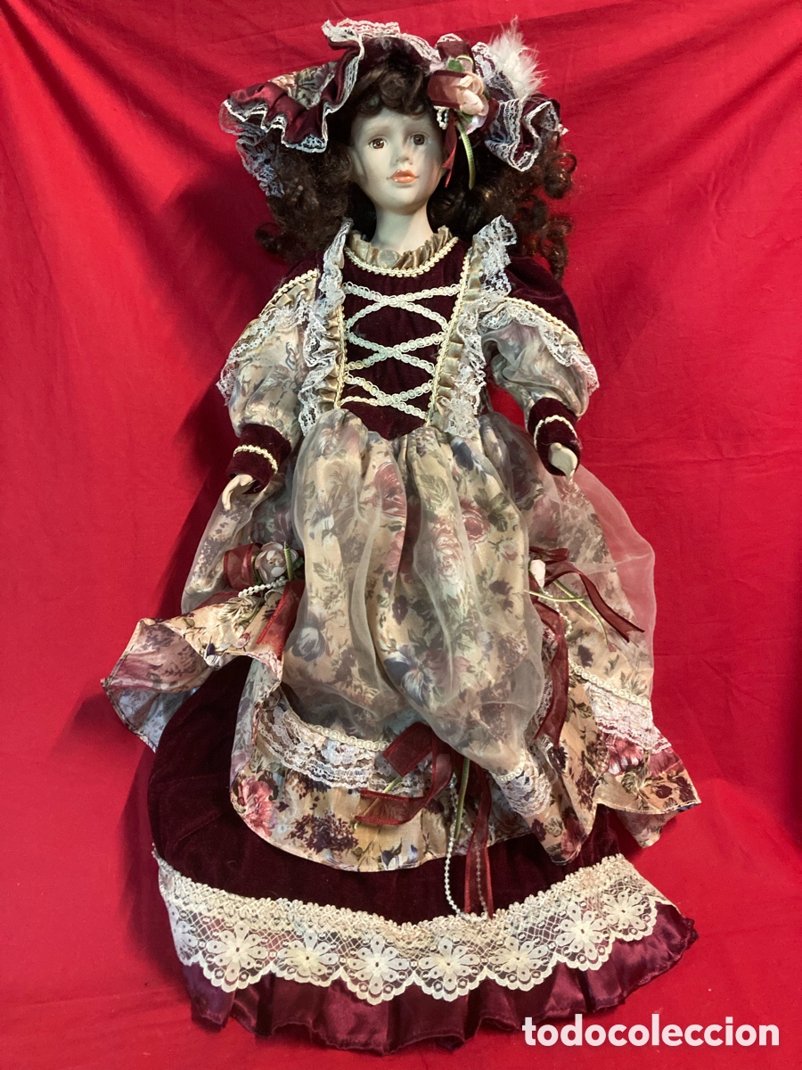 Giocattoli antichi e Giochi di collezione: Mu&ntilde;eca de porcelana con vestido Victoriano