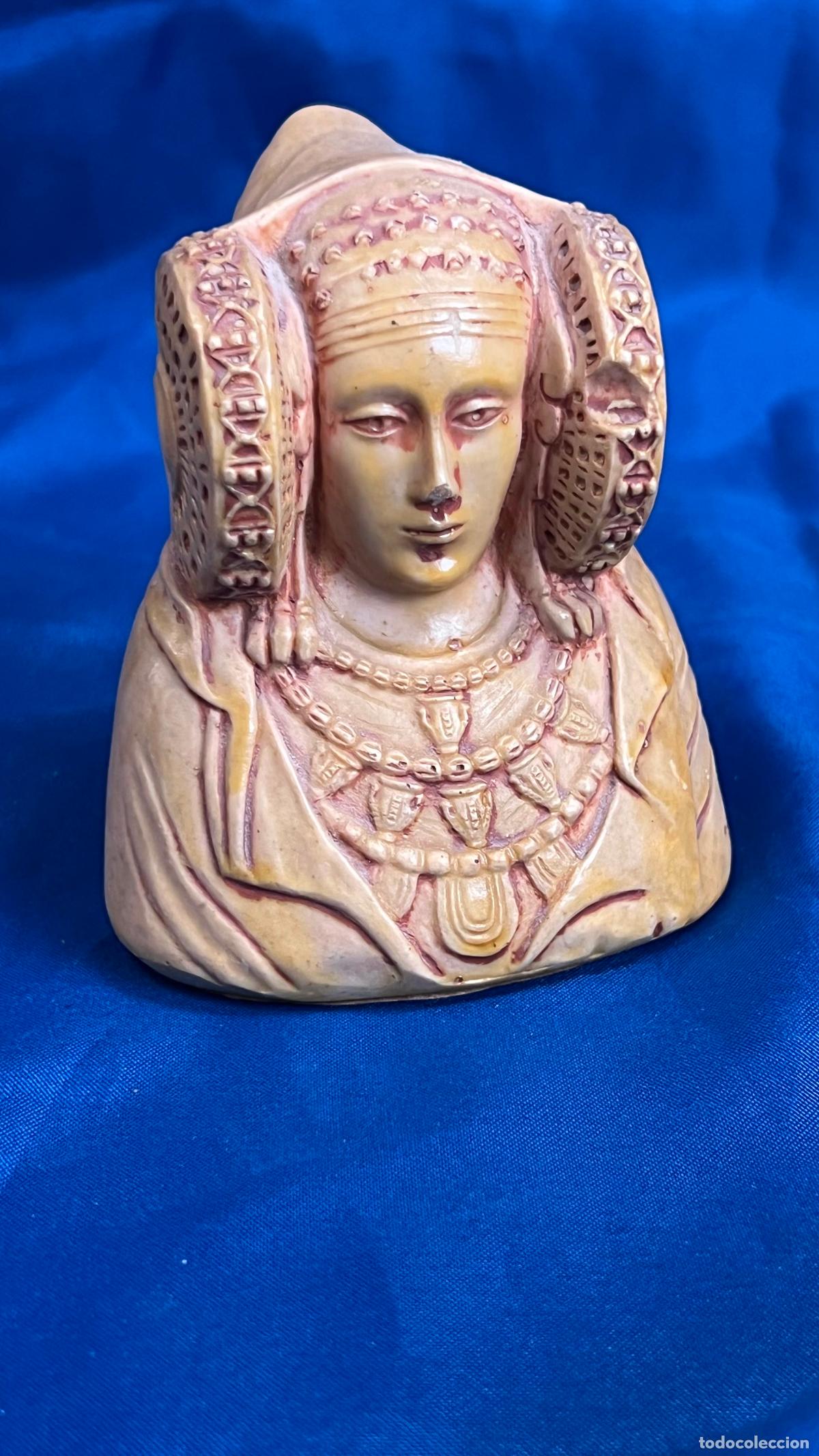 Juguetes antiguos y Juegos de colecci&oacute;n: BELL&Iacute;SIMO BUSTO VINTAGE EN MINIATURA DE LA DAMA DE ELCHE - REPRODUCCI&Oacute;N DEL ARTE &Iacute;BERO EN PIEDRA REC