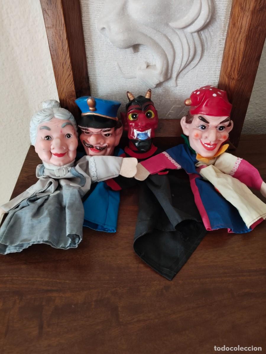 Altes Spielzeug und Spiele: 4 marionetas T&iacute;teres. Demonio, Alguacil, Buf&oacute;n, Abuelita.