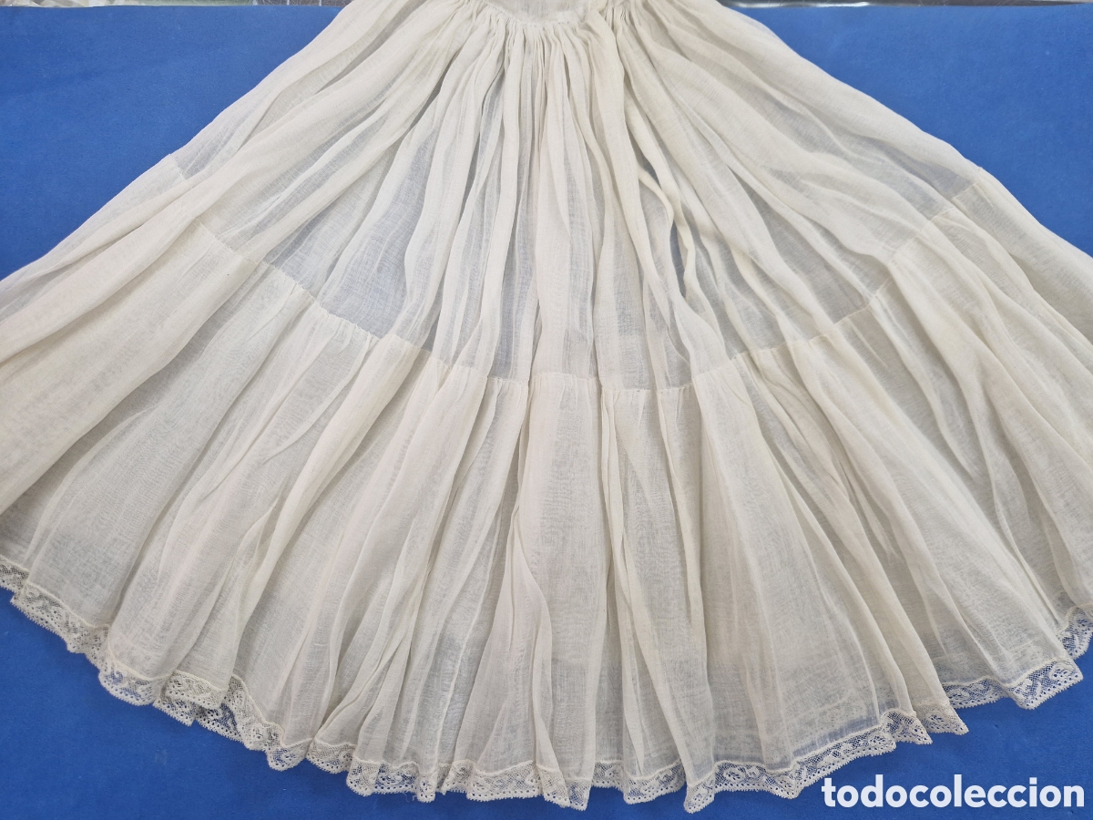 Juguetes antiguos y Juegos de colecci&oacute;n: Fald&oacute;n doble , organza de algod&oacute;n