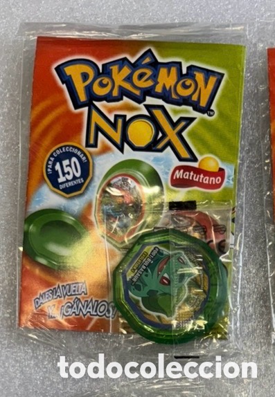 Juguetes antiguos y Juegos de colecci&oacute;n: Bulbasur Tazo Nox sellado con envoltorio Pokemon