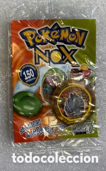 Juguetes antiguos y Juegos de colecci&oacute;n: Rhyhorn Tazo Nox sellado con envoltorio Pokemon