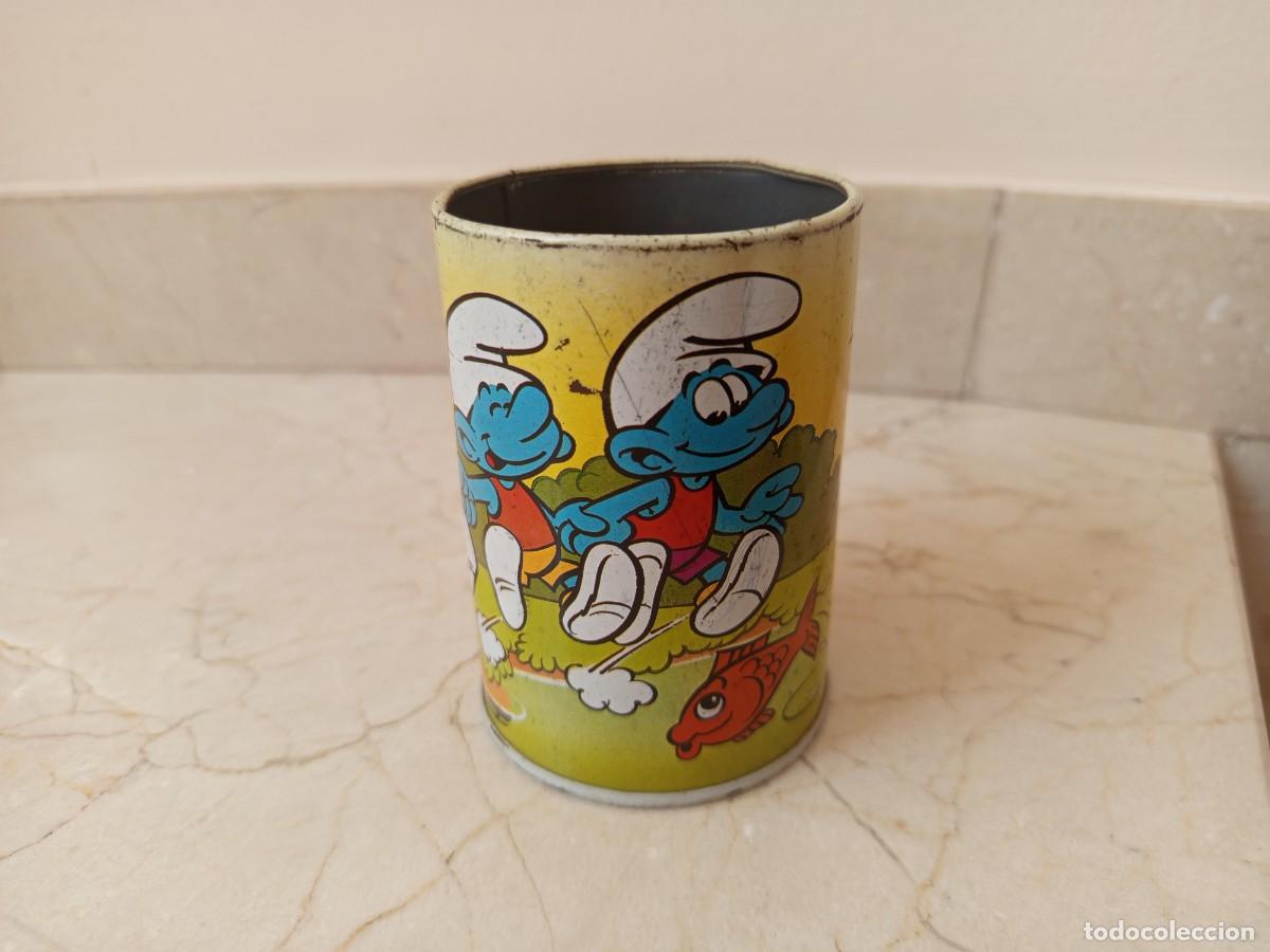 Brinquedos antigos e Jogos de cole&ccedil;&atilde;o: Antiguo bote de Los Pitufos. Peyo. Mundi paper. A&ntilde;os 80 # smurffs
