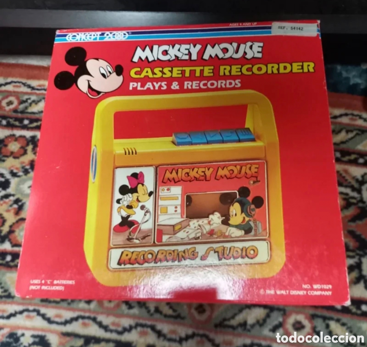 Juguetes antiguos y Juegos de colecci&oacute;n: Grabador Casete Vintage Mickey Mouse Disney WD1029 Nuevo En Caja Original (A&ntilde;os 80)