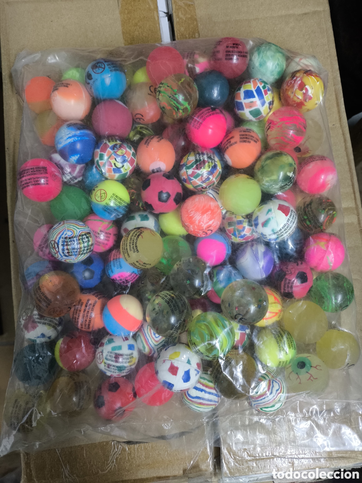 Juguetes antiguos y Juegos de colecci&oacute;n: Bolsa De Bolas Saltarinas 100 Unidades 32 mm
