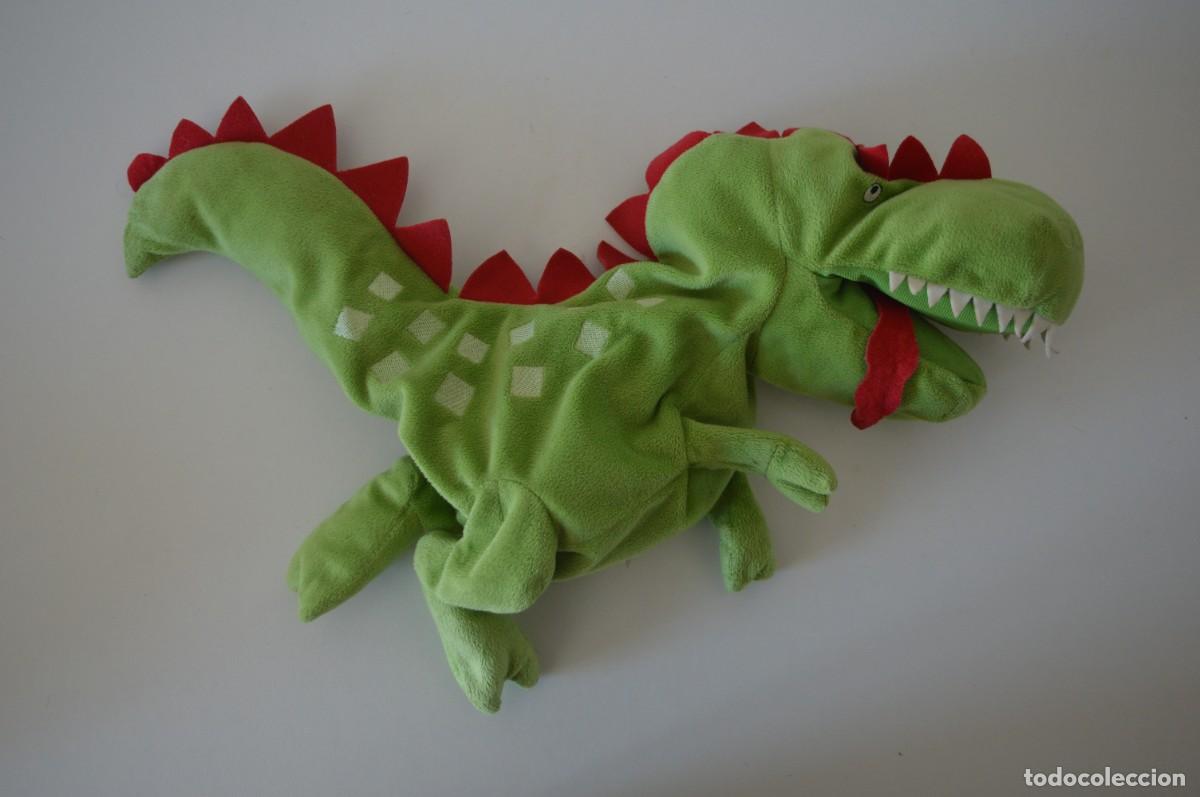 Juguetes antiguos y Juegos de colecci&oacute;n: JUGUETE MARIONETA DINO DINOSAURIO VERDE CRESTA ROJA PARA NI&Ntilde;OS MICRO TEATRO