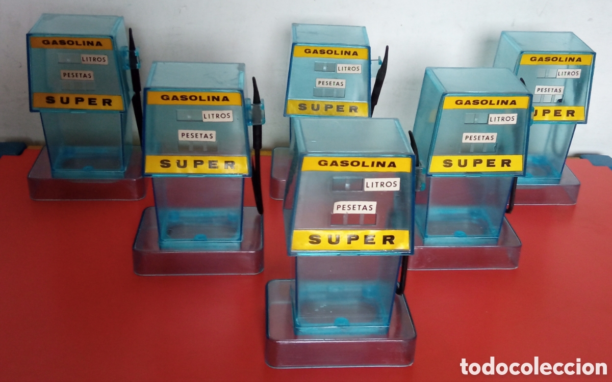 Juguetes antiguos y Juegos de colecci&oacute;n: LOTE DE 6 SURTIDOR DE GASOLINA PARA ANISES/CARAMELOS.MONTEPLAST 70'S.NUEVOS.