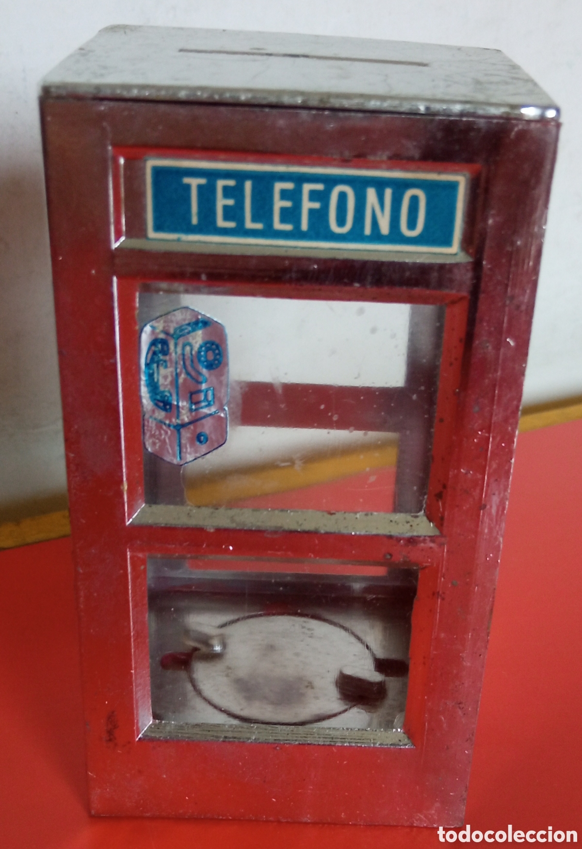 Juguetes antiguos y Juegos de colecci&oacute;n: HUCHA CABINA TELEF&Oacute;NICA.BOTOPLASTIC - VILPA 70'S.SIN USO.