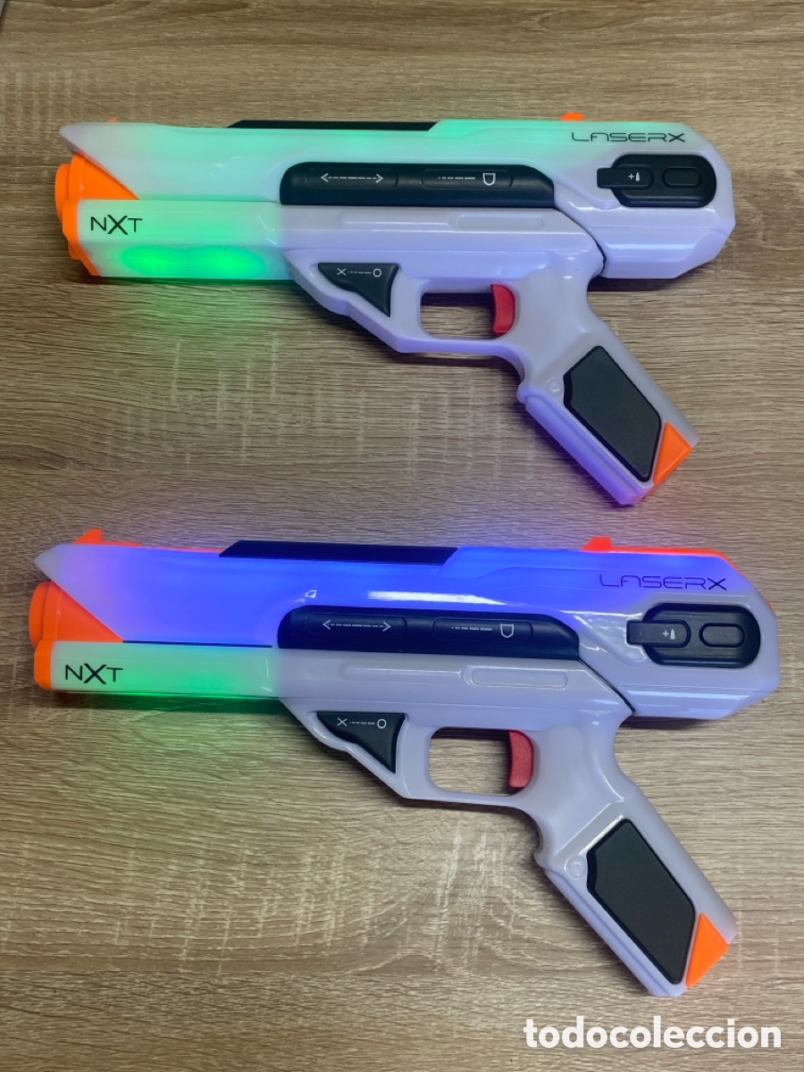 Juguetes antiguos y Juegos de colecci&oacute;n: Laser X NXT NSI 2 pistolas l&aacute;ser que incorpora sensores Alcance hasta 90 metros
