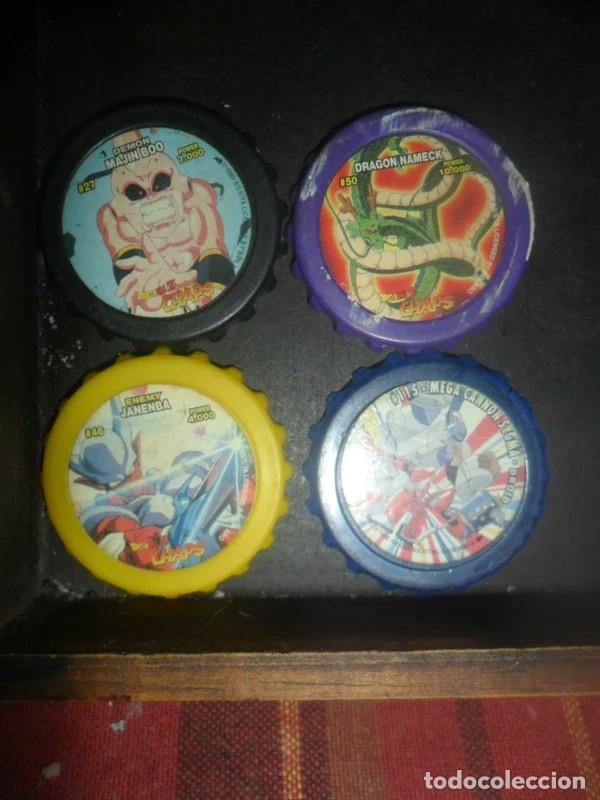 Juguetes antiguos y Juegos de colecci&oacute;n: 597- Lote 4 tazos chaps Dragonball Z y dragonball GT 1.999