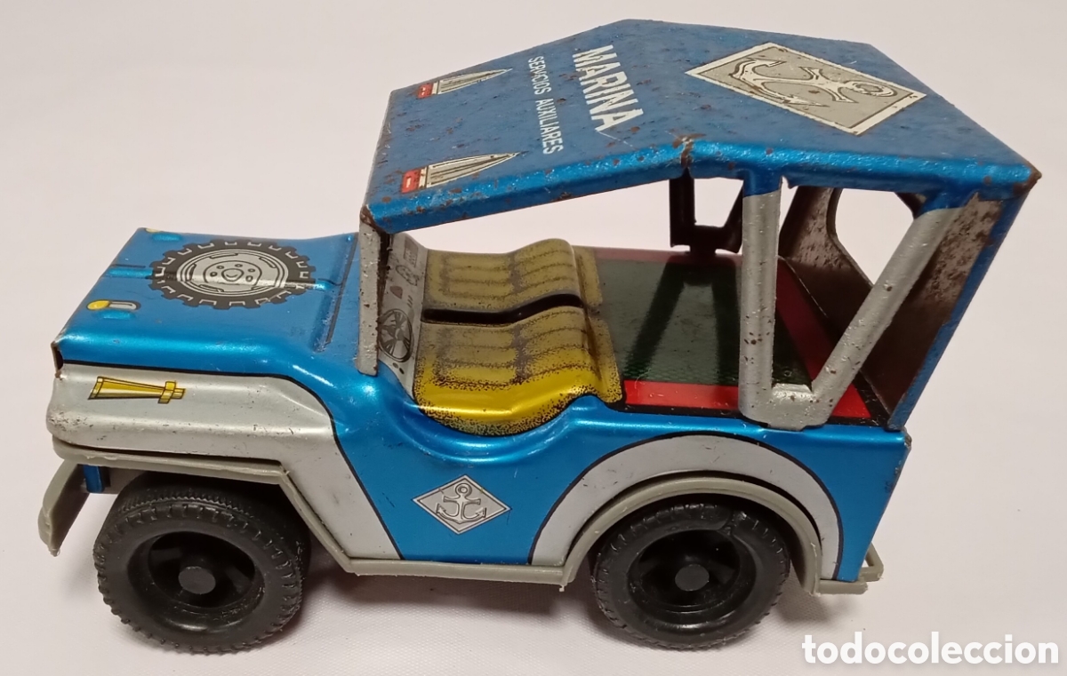 Juguetes antiguos y Juegos de colecci&oacute;n: Jeep Hojalata Marina Servicios Auxiliares Payva A&ntilde;os 80 Espa&ntilde;a