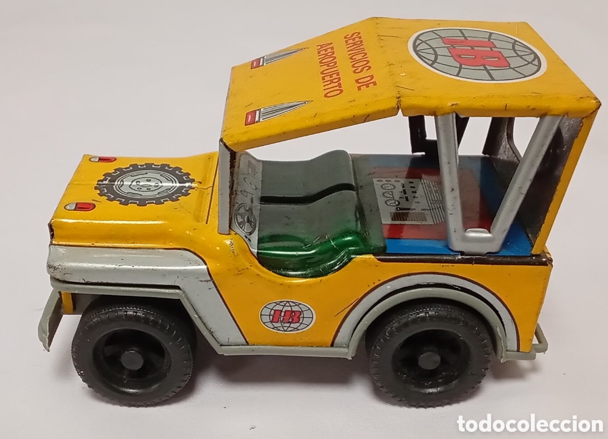 Juguetes antiguos y Juegos de colecci&oacute;n: Jeep Hojalata IB Servicio De Aeropuerto Payva A&ntilde;os 80 Espa&ntilde;a
