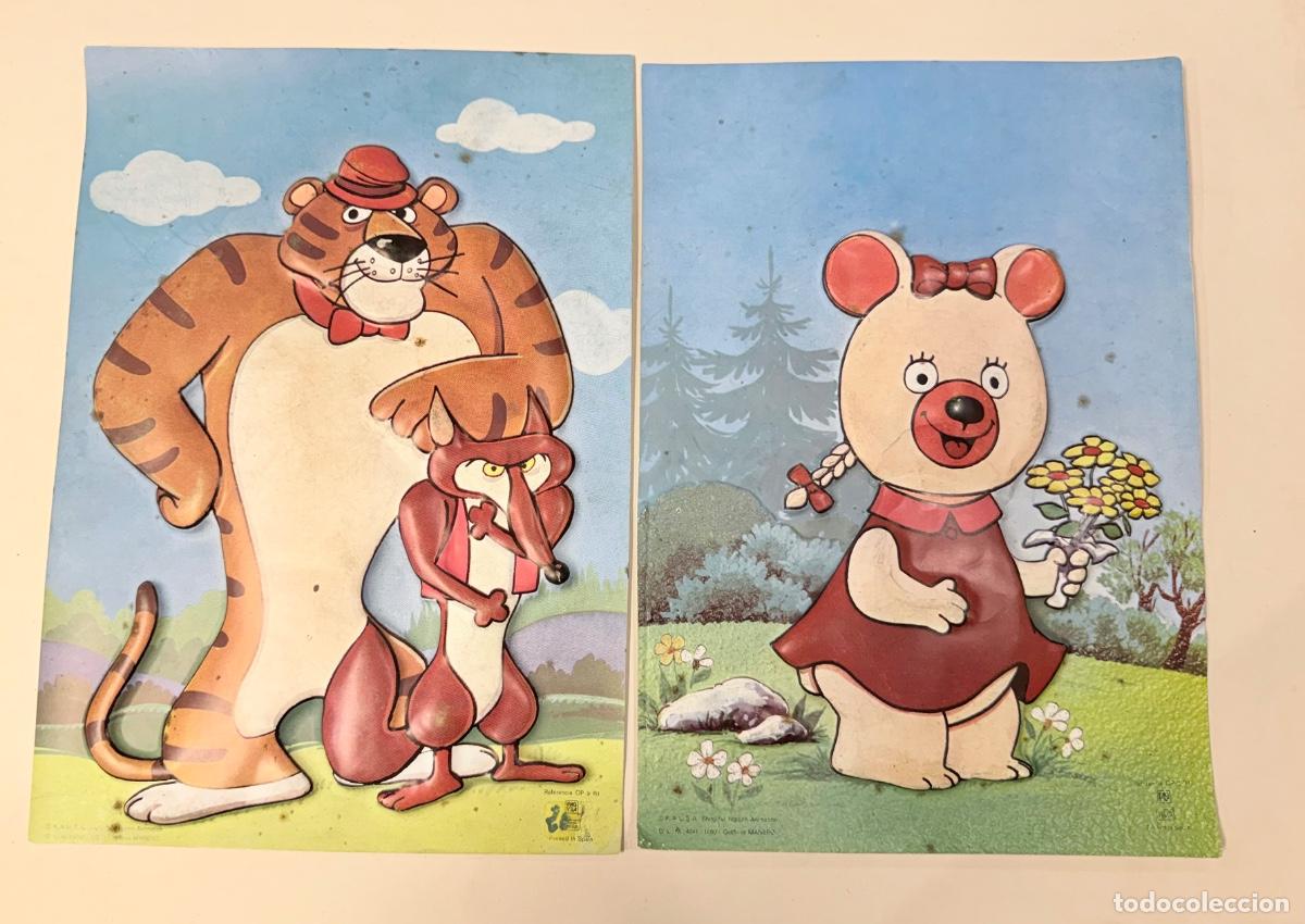 Juguetes antiguos y Juegos de colecci&oacute;n: 2 L&aacute;minas en pl&aacute;stico a&ntilde;os 80