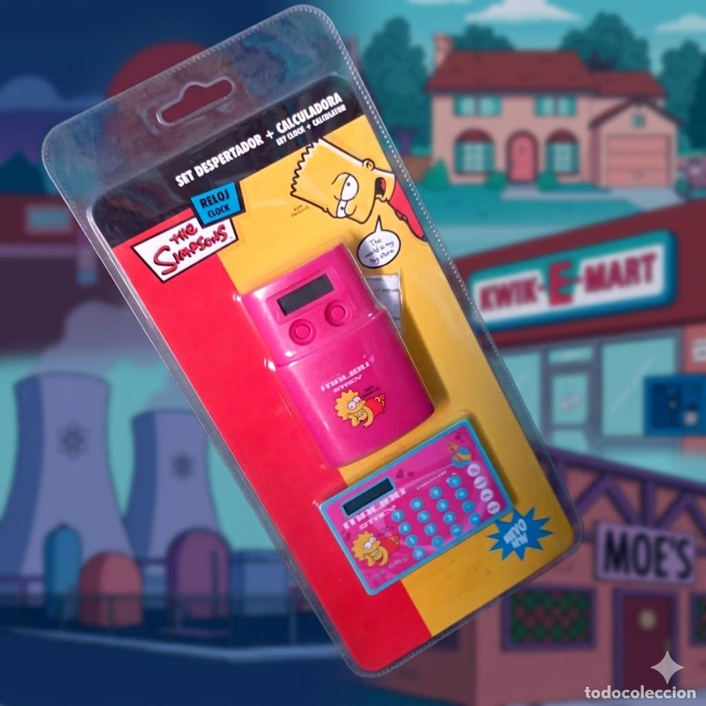 Antique Toys and Collectible Games: ⚜️ C002. &Uacute;NICO ONLINE &bull; Set Despertador + Calculadora Los Simpsons Stacy Malibu Vintage Bl&iacute;ster